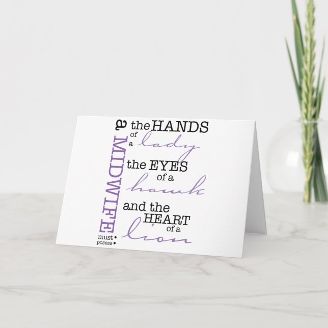 Eine Hebamme muss besitzen .... Karte (Vorderseite)