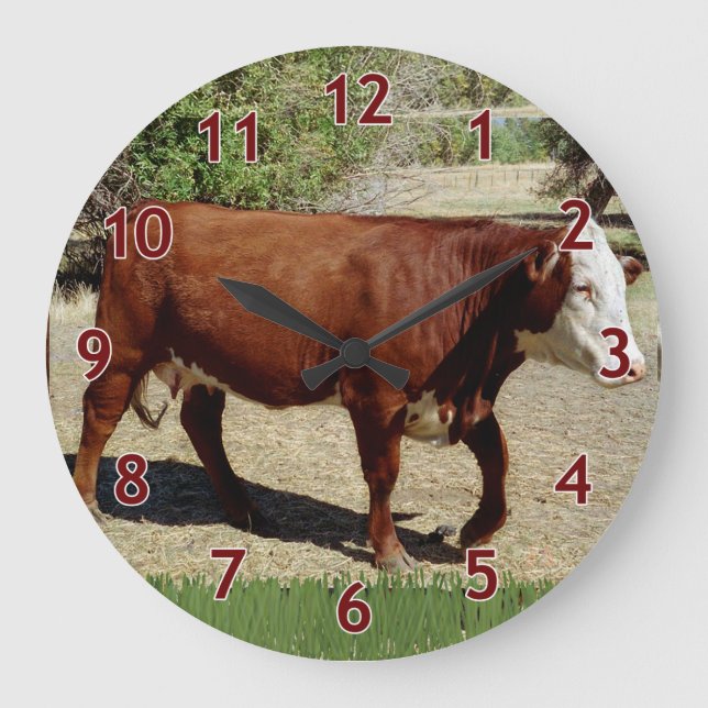 Eine Heiferkuh Große Wanduhr (Vorderseite)