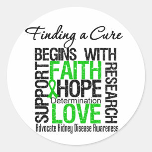 Eine Heilung für Nierenerkrankung (Grün) finden Runder Aufkleber