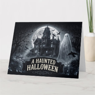 Eine heimgesuchte Halloween-Vintage-Gothic-Illustr Karte