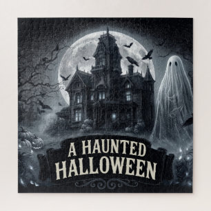 Eine heimgesuchte Halloween-Vintage-Gothic-Illustr Puzzle