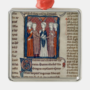 Eine Heirat-Szene, von 'Decrets de Gratien' Silbernes Ornament