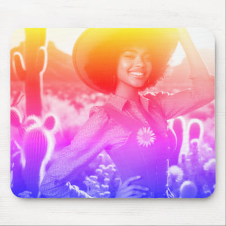 Eine helle, farbenfrohe Cowgirl in ihrem Western-S Mousepad