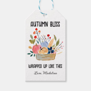Eine Herbst-Leckerei Personalisierter Kürbis Geschenkanhänger