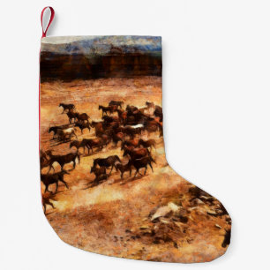 Eine Herde wilder Laufpferde. Künstlerische Arbei Kleiner Weihnachtsstrumpf