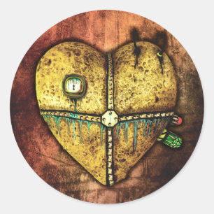 Eine Herz-weniger defekte gotische Kunst-Aufkleber Runder Aufkleber