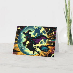 Eine Hexe und ein VollmondHalloween Karte