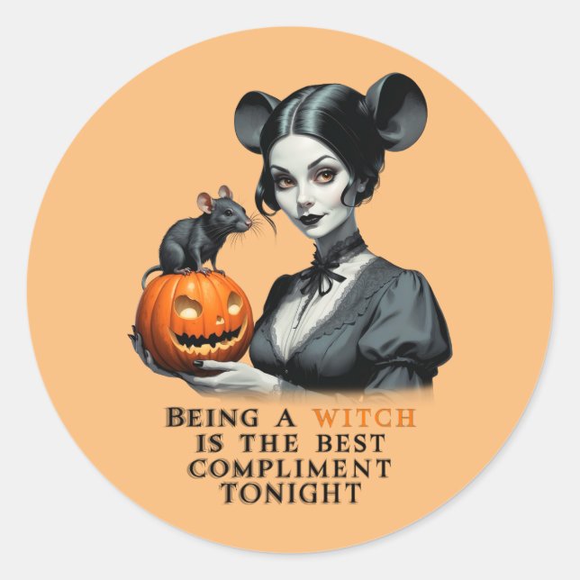 Eine Hexe zu sein ist heute Abend das beste Kompli Runder Aufkleber (Vorderseite)