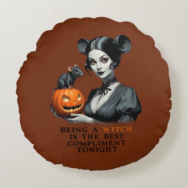 Eine Hexe zu sein ist heute Abend das beste Kompli Rundes Kissen (Vorderseite)