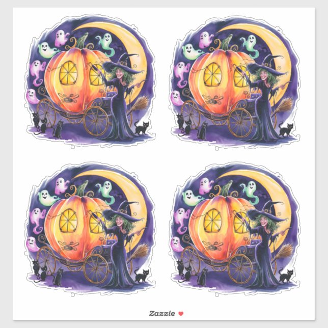 Eine Hexennachtsfahrt Aufkleber (Blatt)