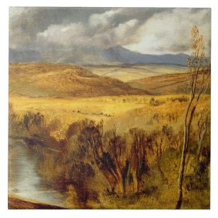 Eine Hochland-Landschaft, c.1825-35 (Öl an Bord) Fliese