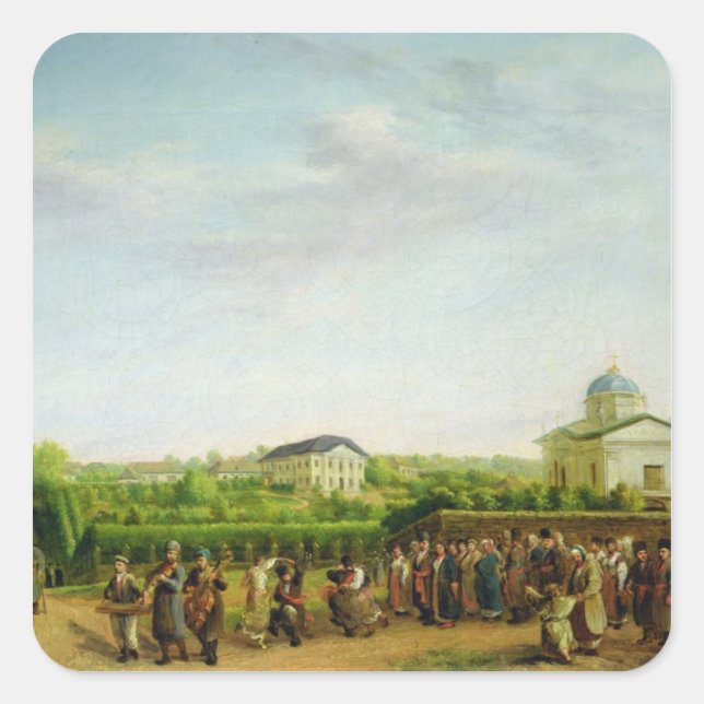 Eine Hochzeit in einem Land Quadratischer Aufkleber (Vorderseite)