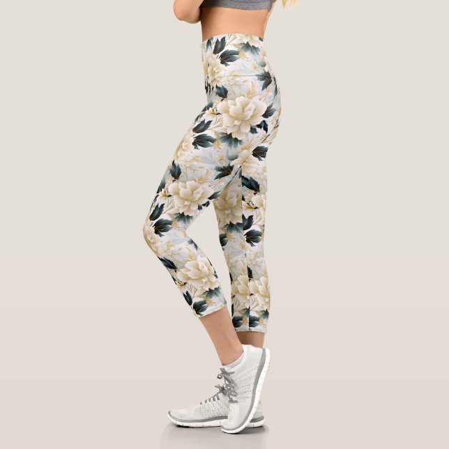 Eine Hochzeitsblumenserie Design 7 Capri Leggings (Links)