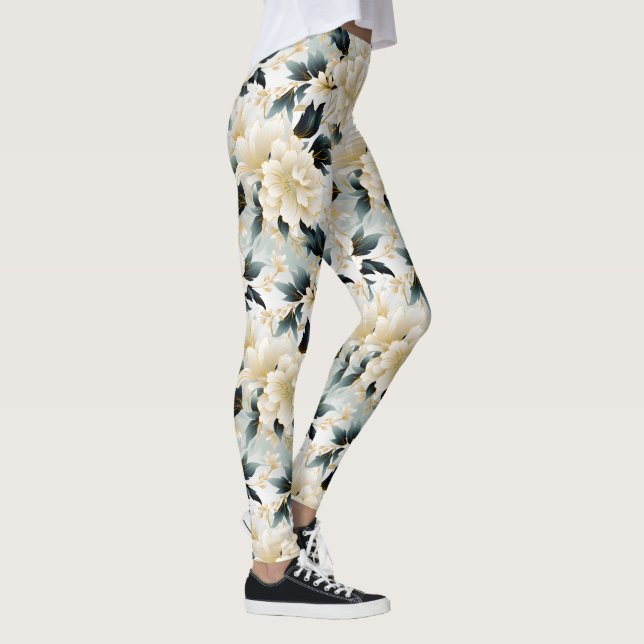 Eine Hochzeitsblumenserie Design 7 Leggings (Rechts)