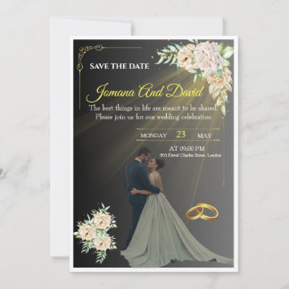Eine Hochzeitseinladung mit einem einfachen, aber Einladung