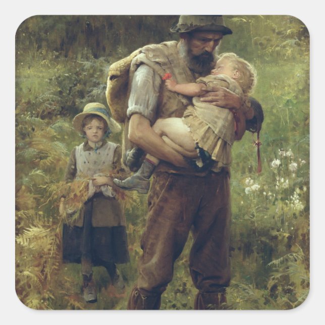 Eine hohe Belastung Quadratischer Aufkleber (Vorderseite)