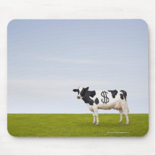 Eine Holstein-Milchkuh mit Stellen in Form Mousepad