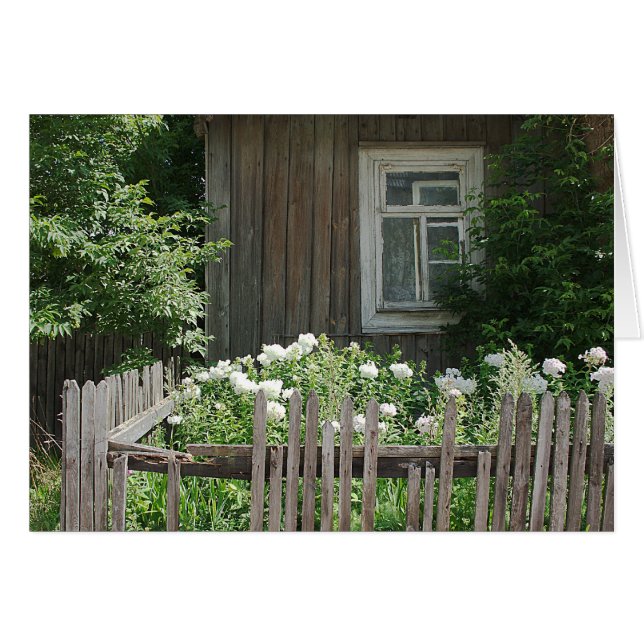 Eine Holzhüttenkarte (Vorderseite (Horizontal))