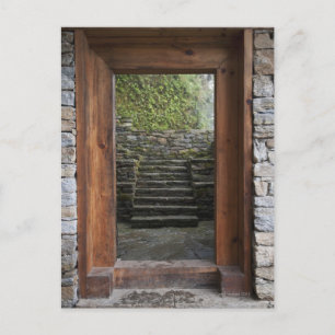 Eine Holztür im Museum trongsa Postkarte