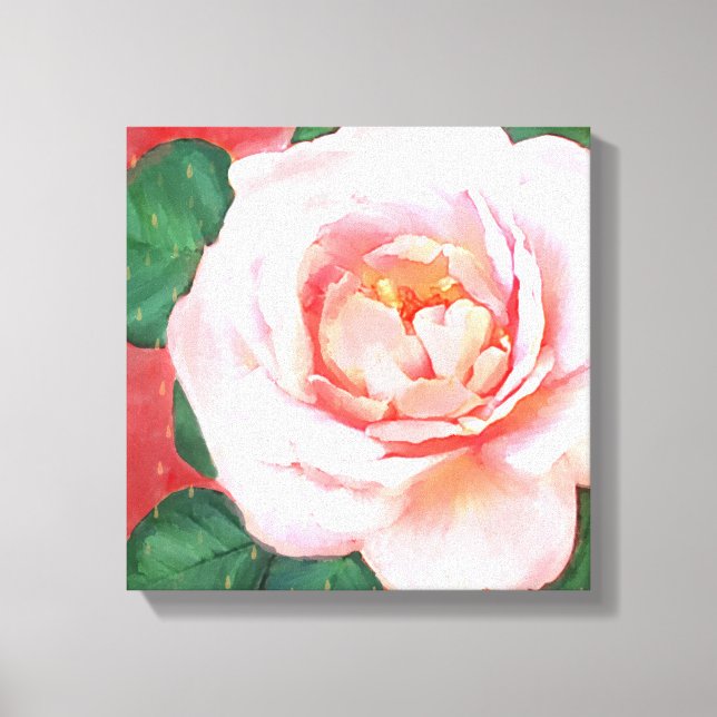 Eine Hübsche rosa Rose Leinwanddruck (Vorderseite)