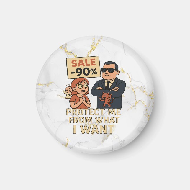 Eine humorvolle Grafik im Cartoon-Stil Magnet (Vorne)