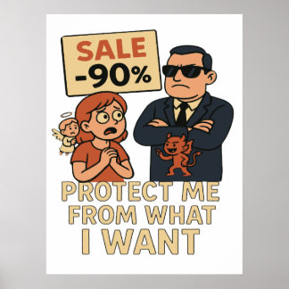 Eine humorvolle Grafik im Cartoon-Stil Poster