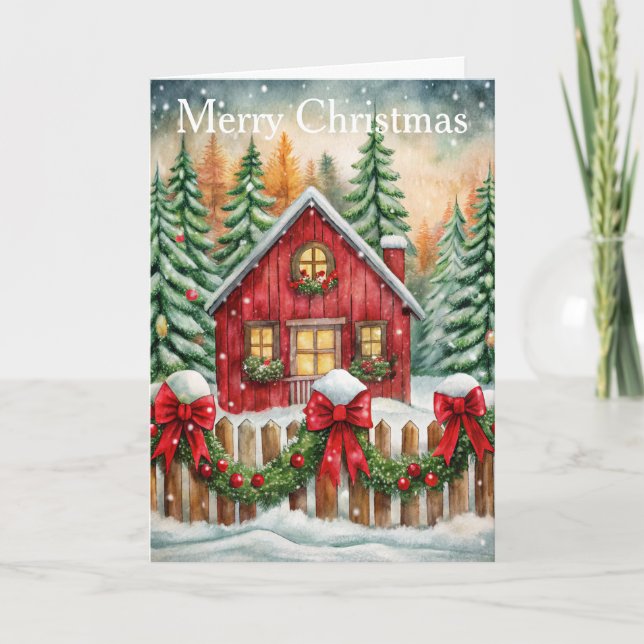 Eine Hütte des Landes zu Weihnachten (Vorderseite)