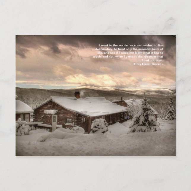 Eine Hütte im Gebirge: Thoreau Postkarte (Vorderseite)