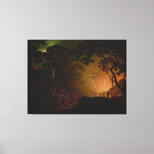 Eine Hütte in der Nacht, Joseph Wright von Derby Leinwanddruck