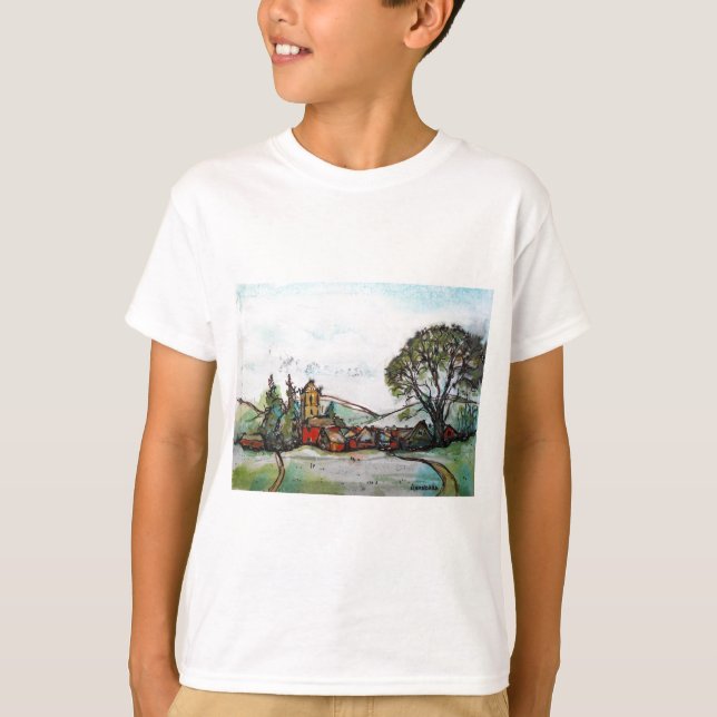 Eine idyllische britische Dorfskizze T-Shirt (Vorderseite)