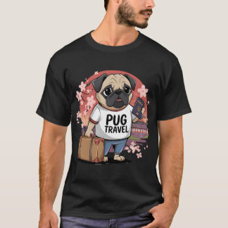 Eine Illustration eines Mopses, der einen trägt mi T-Shirt