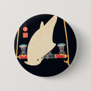 Eine Illustration von Ito Jakuchu über einen wei Button