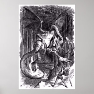Eine Illustration zum Gedicht Jabberwocky. 1871 Poster