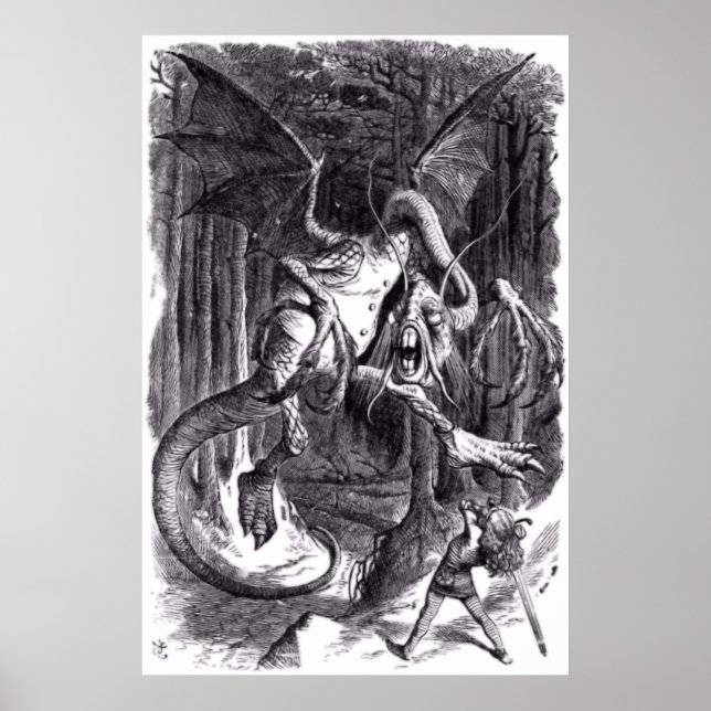 Eine Illustration zum Gedicht Jabberwocky. 1871 Poster (Vorne)