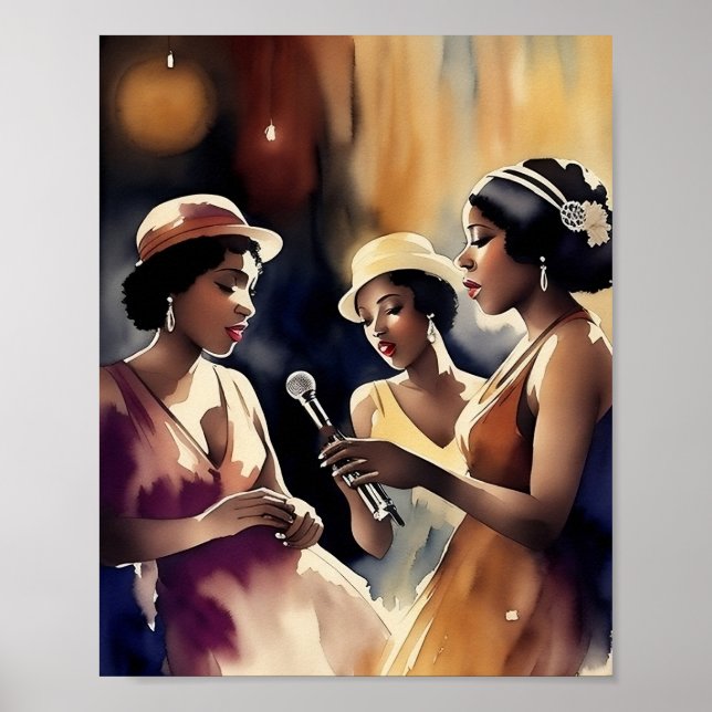Eine im Jazz Club Darstellende Sängergruppe Poster (Vorne)