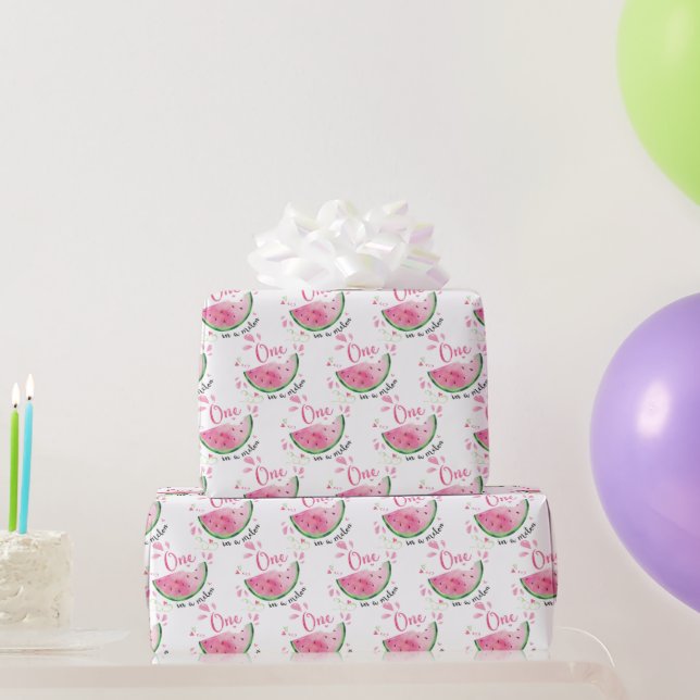 Eine im Melon 1. Geburtstag Party Geschenkpapier (Partygeschenke)