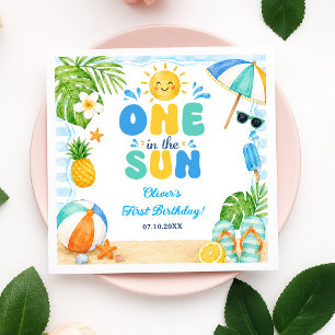 Eine im Sonnenschein 1. Poolparty Sommer Geburtsta Serviette