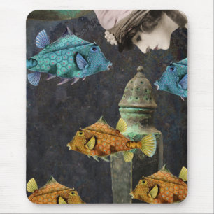 Eine imaginäre Unterwasser-Abenteuer-Collage Mousepad