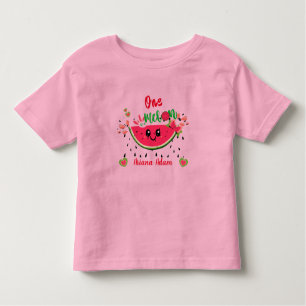 Eine in A Melon Watermelon 1. Geburtstagsmädchen Kleinkind T-shirt