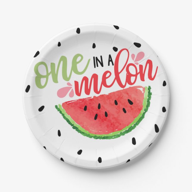 Eine in A Melon Watermelon Paper Plate - Red Pappteller (Vorderseite)
