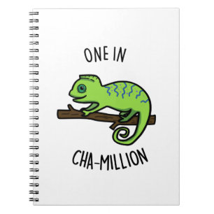 Eine in Cha-Million Funny Chameleon Pun Notizblock