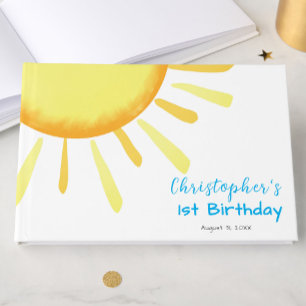 Eine in der Sonne Blaue Erste Geburtstagsfeier Ben Gästebuch