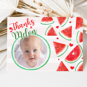 Eine in einem Melon 1. Geburtstag Rot Danke-Karte Einladung