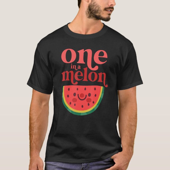 Eine in einem Melon Baby Niedlich Watermelon Erste T-Shirt (Vorderseite)