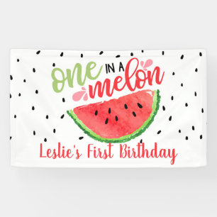 Eine in einem Melon-Birthday-Banner - Rot Banner