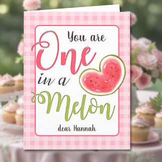 Eine in einem Melon Niedlich rosa Wassermelone Gir Karte
