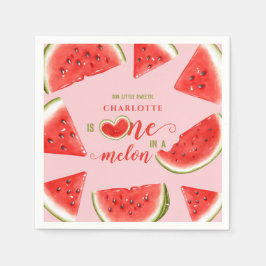 Eine in einem Melon Niedliche Wassermelone Rosa 1. Serviette