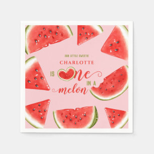Eine in einem Melon Niedliche Wassermelone Rosa 1. Serviette