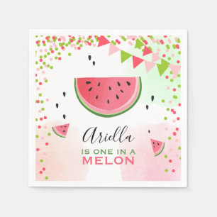 Eine in einem Melon Papier Napkins Summer Watermel Serviette