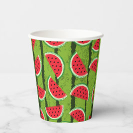 Eine in einem Melon Red & Green Watermelon Pappbecher